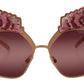 Dolce & Gabbana Chic Rose Sequin Embroidered Sunglasses