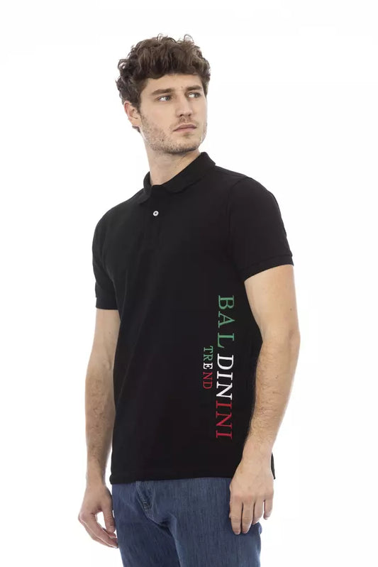 Baldinini Trend Black Cotton Men Polo Shirt