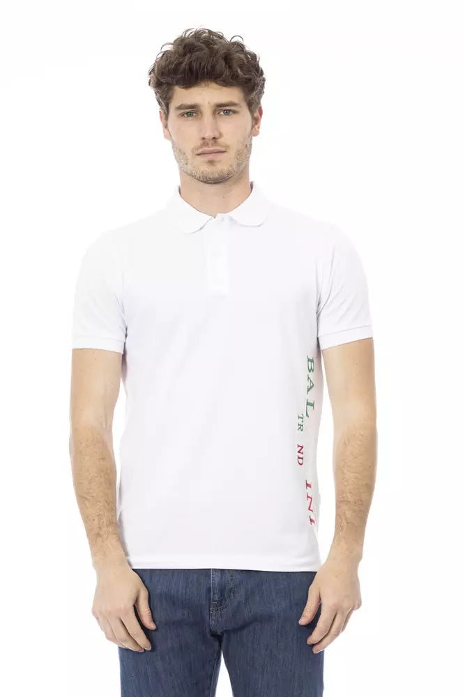 Baldinini Trend White Cotton Men Polo Shirt