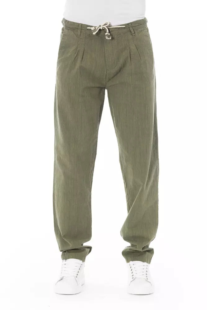 Baldinini Trend Army Cotton Men Chino Trouser