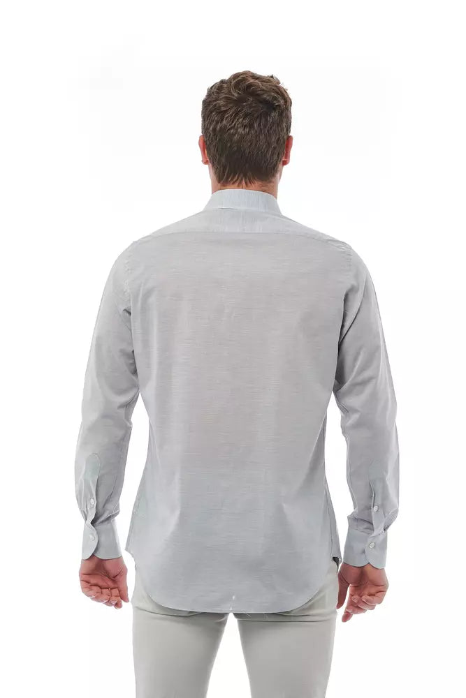 Bagutta Gray Cotton Men Shirt