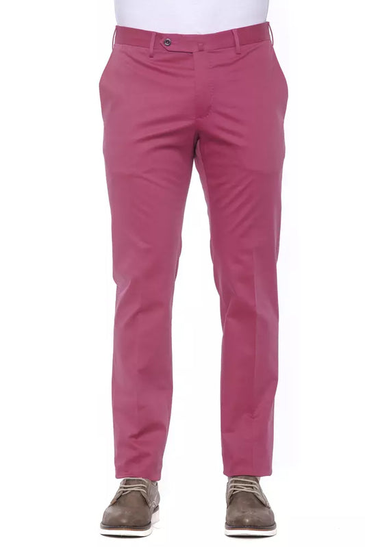 PT Torino Fuchsia Cotton Men Trouser