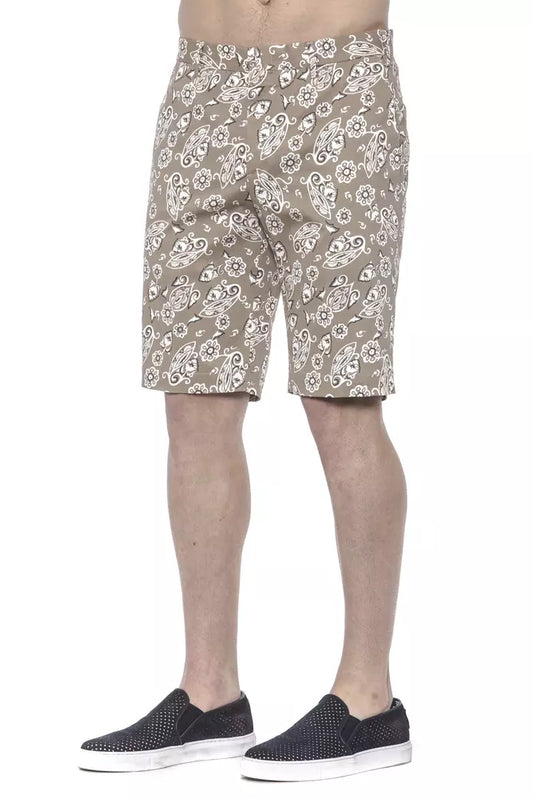 PT Torino Beige Cotton Mens Bermuda Short