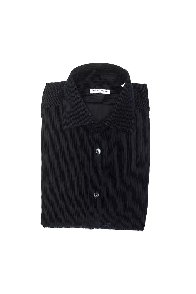 Robert Friedman Black Cotton Men's Shirt