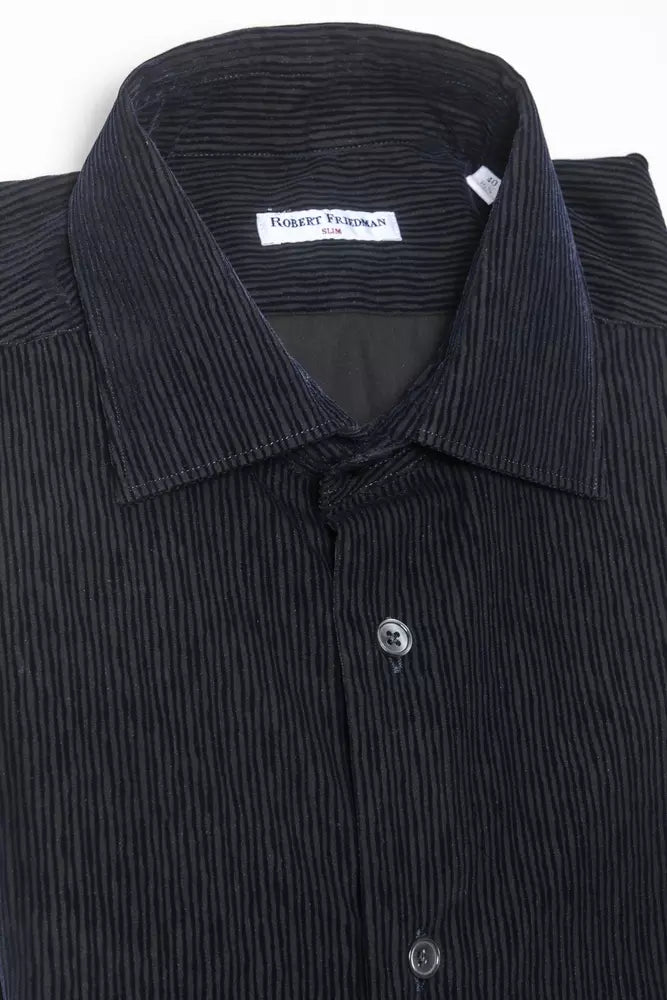 Robert Friedman Black Cotton Men's Shirt