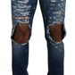 Dolce & Gabbana Chic Tattered Denim Pants for the Modern Man