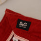 Dolce & Gabbana Red Cotton Straight Fit Men Denim Jeans