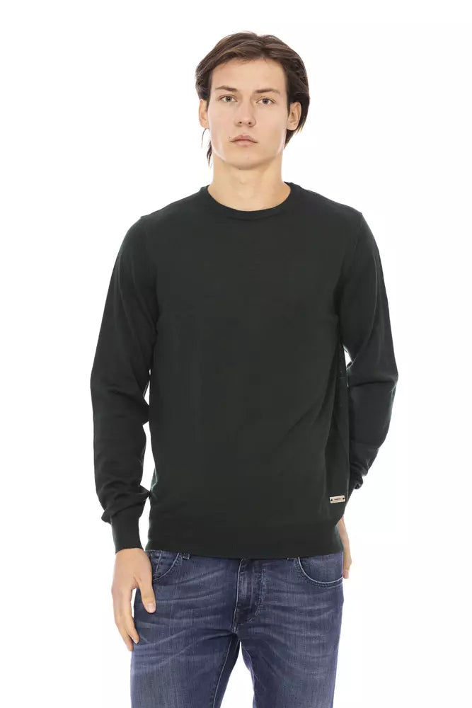 Baldinini Trend Green Fabric Men Crewneck Sweater