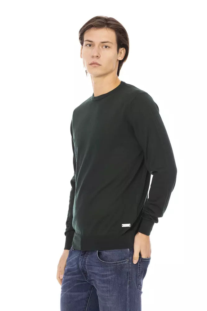 Baldinini Trend Green Fabric Men Crewneck Sweater