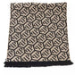 Philipp Plein Elegant Monogram Fringed Scarf