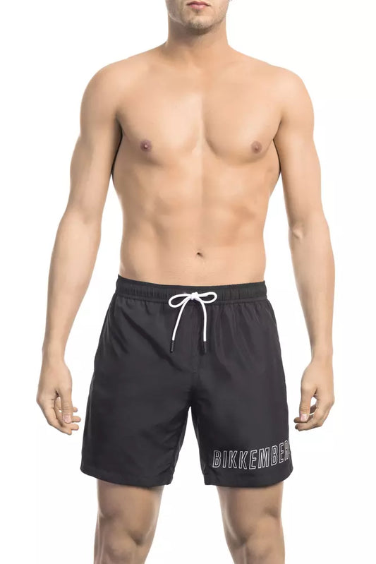 Bikkembergs Black Polyester Men Swim Short