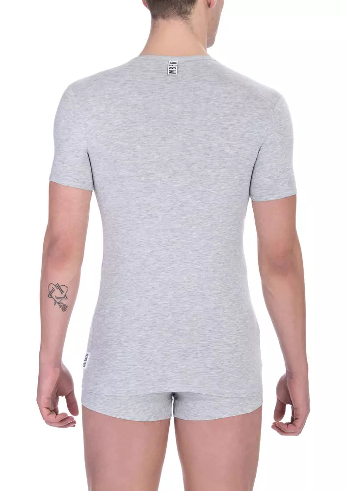 Bikkembergs Gray Cotton Men Shirt