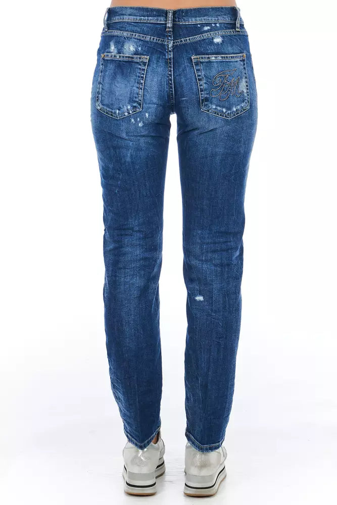 Frankie Morello Blue Cotton Women's Jeans