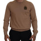 Dolce & Gabbana Beige Cashmere Crown Logo Pullover Sweater
