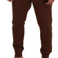 Dolce & Gabbana Brown Cashmere Men Drawstring Jogger Pants