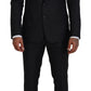 Dolce & Gabbana Elegant Gray Martini Three-Piece Wool Silk Suit