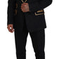 Dolce & Gabbana Elegant Black & Gold Slim Fit 3 Piece Suit