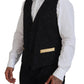 Dolce & Gabbana Elegant Black & Gold Slim Fit 3 Piece Suit