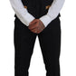 Dolce & Gabbana Elegant Black & Gold Slim Fit 3 Piece Suit