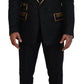 Dolce & Gabbana Elegant Black & Gold Slim Fit 3 Piece Suit