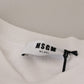 MSGM White Cotton Crewneck Pullover Sweatshirt Sweater