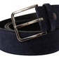 Dolce & Gabbana Navy Elegance Velvet Leather Belt