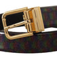 Dolce & Gabbana Elegant Vernice Leather Belt with Silver Buckle