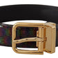 Dolce & Gabbana Elegant Vernice Leather Belt with Silver Buckle