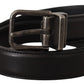 Dolce & Gabbana Elegant Black Leather Belt with Metal Buckle