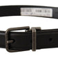 Dolce & Gabbana Elegant Black Leather Belt with Metal Buckle