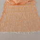 Malo Peach Linen Knitted Shawl Wrap Fringes Scarf