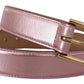 Dolce & Gabbana Elegant Metallic Pink Leather Belt