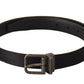 Dolce & Gabbana Elegant Black Leather Belt with Metal Buckle