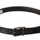 Dolce & Gabbana Elegant Black Leather Belt with Metal Buckle