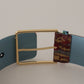 Dolce & Gabbana Multicolor Canvas Leather Statement Belt