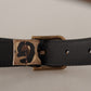 Dolce & Gabbana Elegant Leather Engraved Buckle Belt