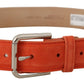 Dolce & Gabbana Elegant Suede Leather Belt in Vibrant Orange