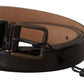 Dolce & Gabbana Elegant Black Leather Logo Buckle Belt