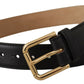 Dolce & Gabbana Elegant Leather Belt with Logo Buckle