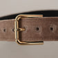 Dolce & Gabbana Elegant Velvet Logo Buckle Belt