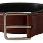 Dolce & Gabbana Elegant Leather Belt with Engraved Buckle