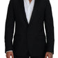 Dolce & Gabbana Black Slim Fit Formal Martini Blazer