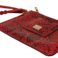 Dolce & Gabbana Elegant Red Leather Ayers Snake Clutch