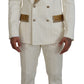 Dolce & Gabbana Elegant Off White Double Breasted Suit