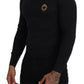 Dolce & Gabbana Gray Cashmere V-neck Gold Heart Sweater