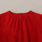 Dolce & Gabbana Elegant Red Silk A-Line Knee Length Dress