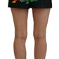 Dolce & Gabbana High Waist Hot Pants Shorts in Black Leaves Print