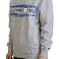 Philippe Model Elegant Gray Printed Cotton Sweater