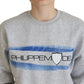 Philippe Model Elegant Gray Printed Cotton Sweater