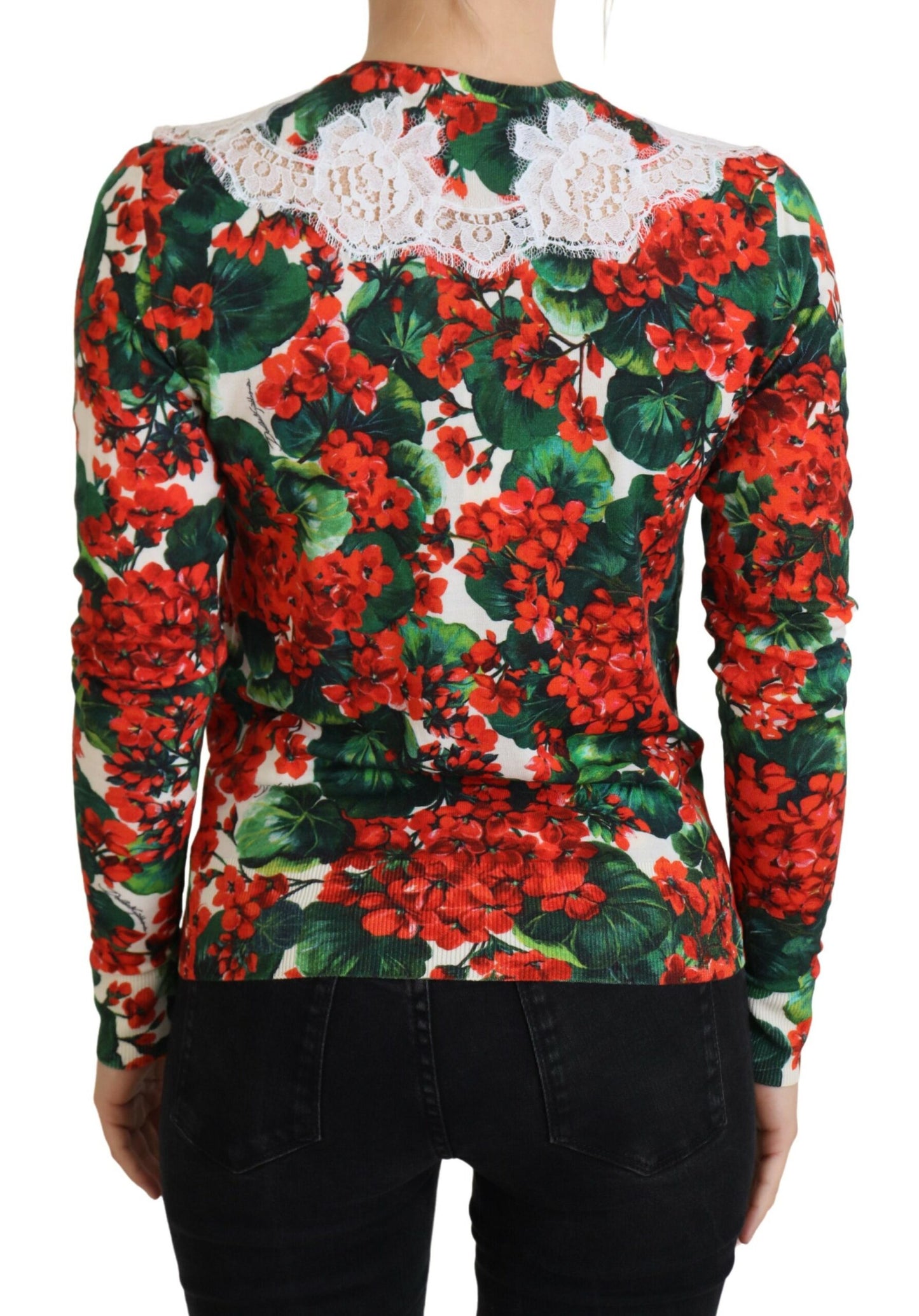 Dolce & Gabbana Elegant Floral Crewneck Cardigan